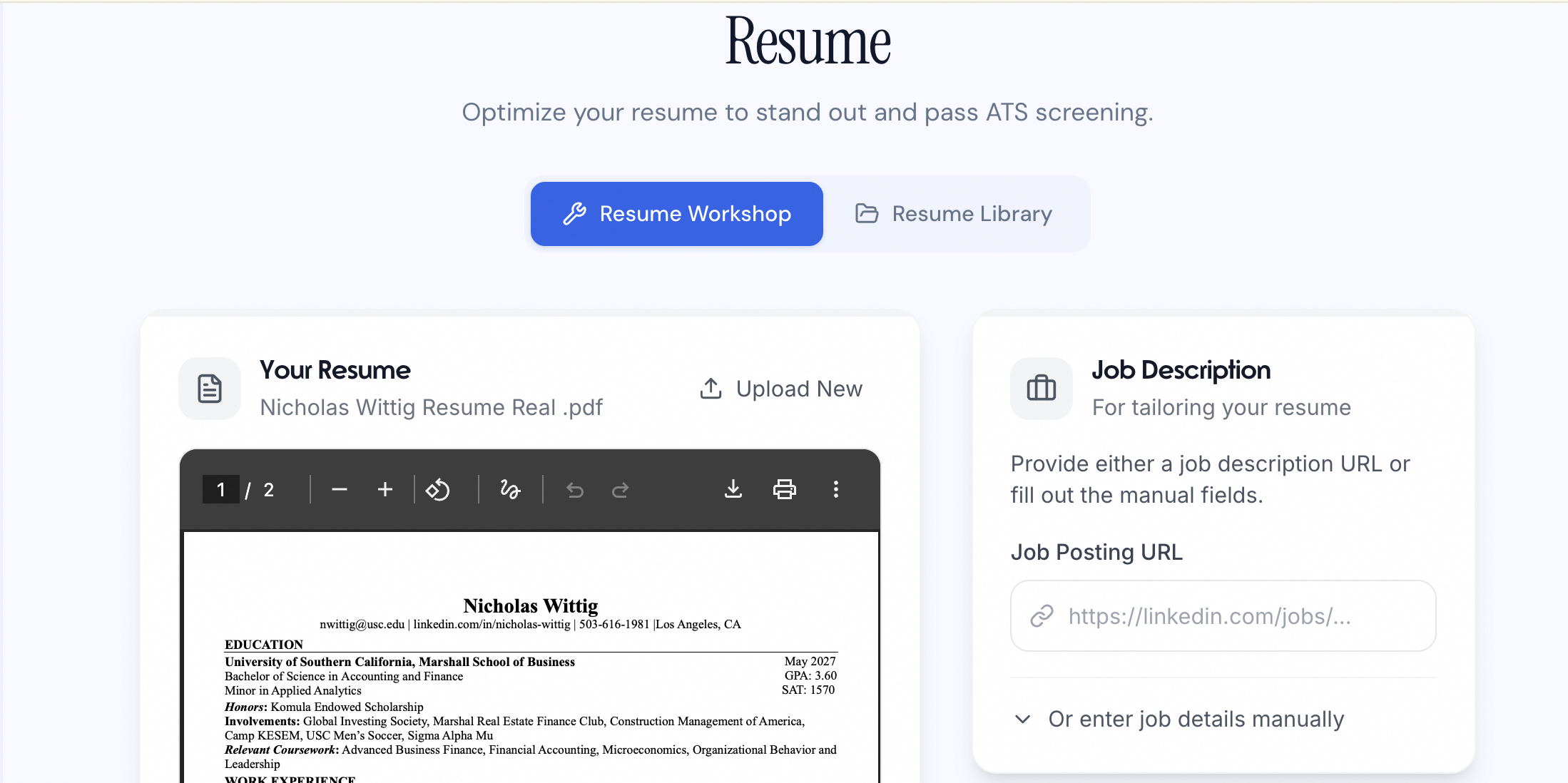 Tailor Resume